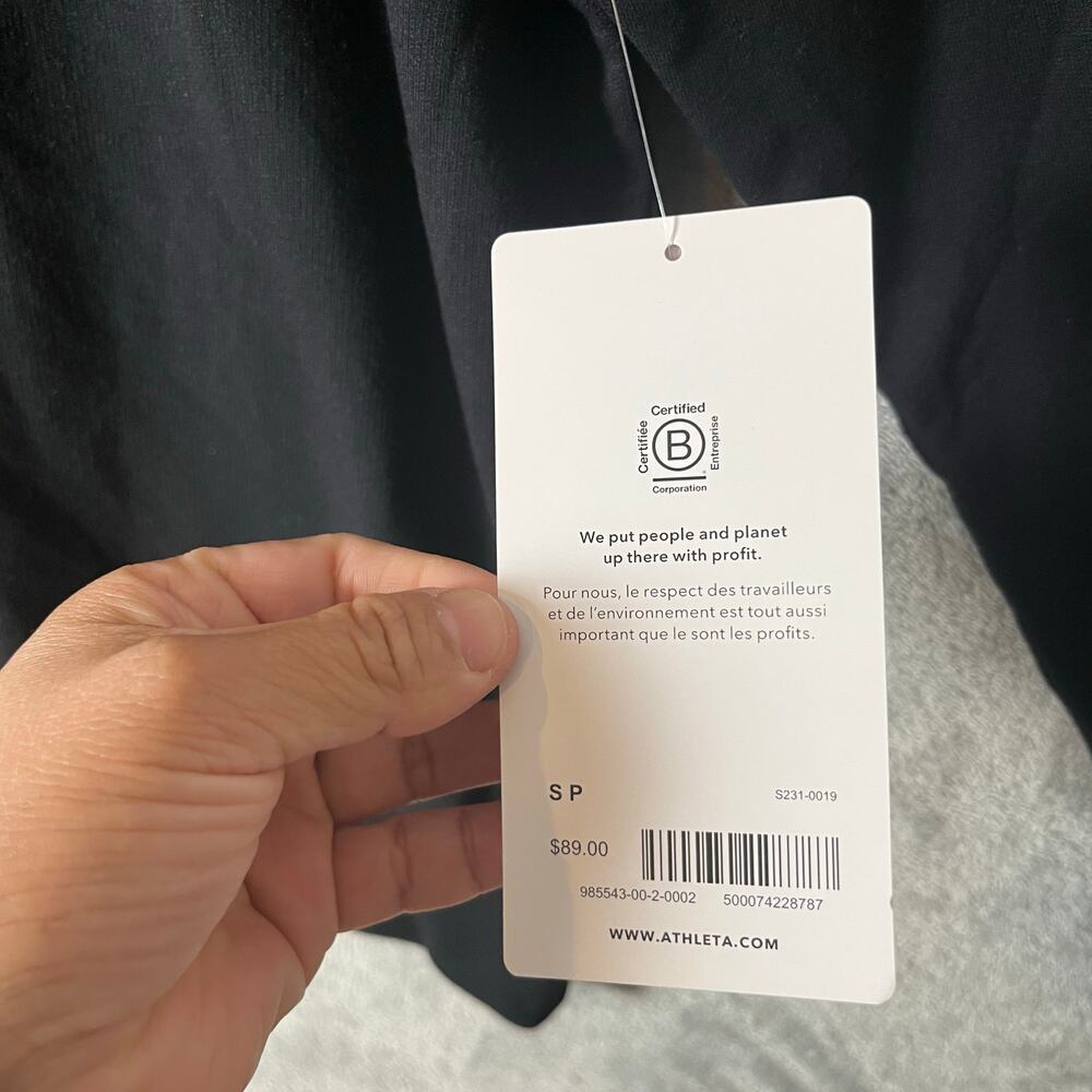 Athleta Balance Henley Sweatshirt Black Size Small Oversized Tencel Cotton New - Picture 6 of 8